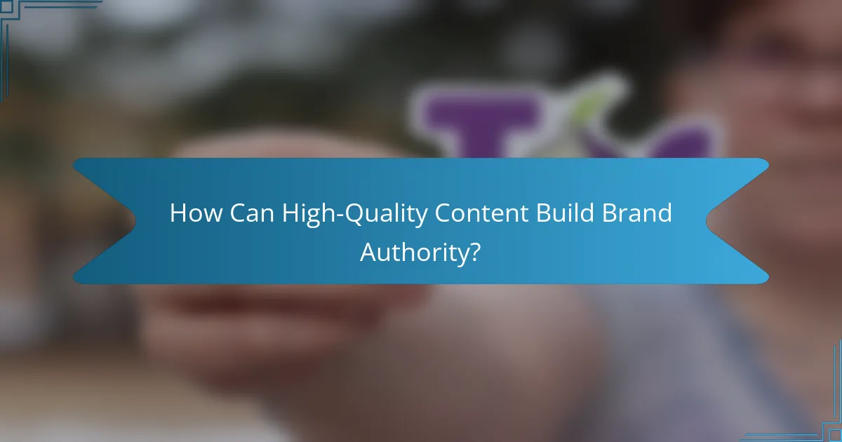 How Can High-Quality Content Build Brand Authority?