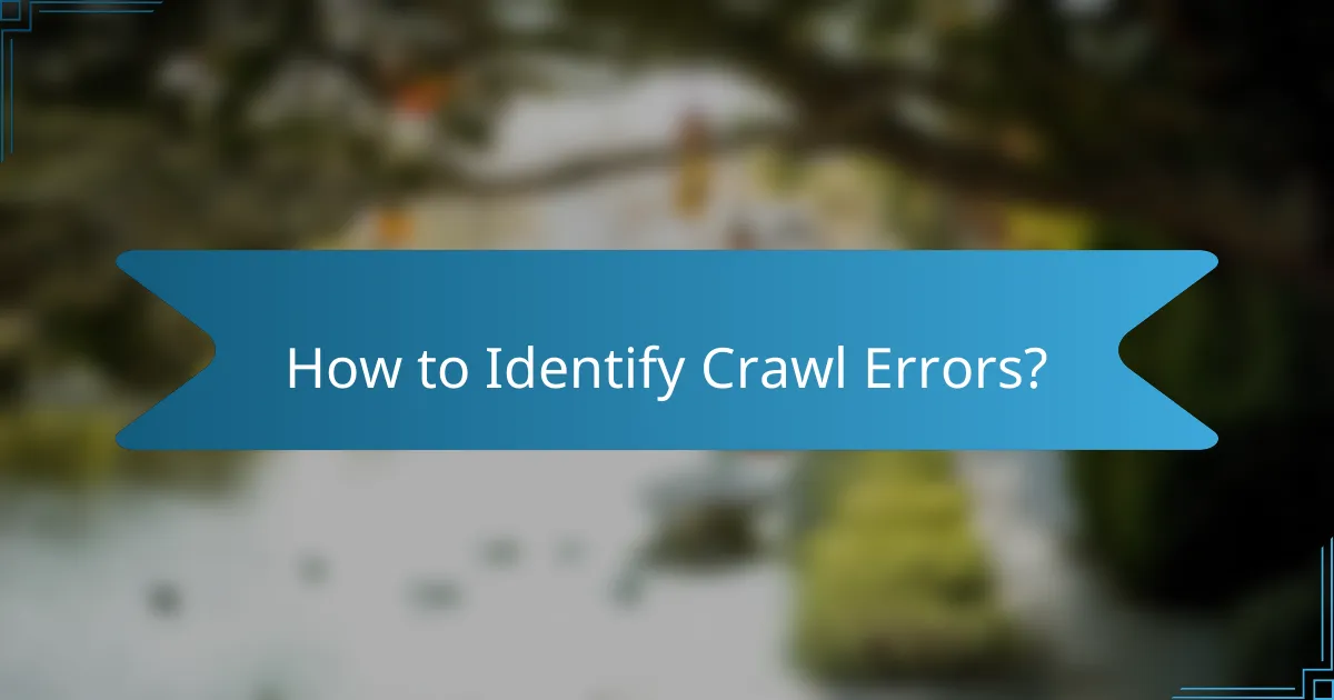 How to Identify Crawl Errors?