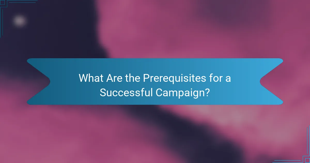 What Are the Prerequisites for a Successful Campaign?