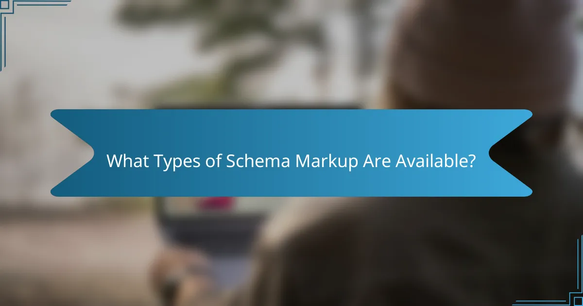 What Types of Schema Markup Are Available?
